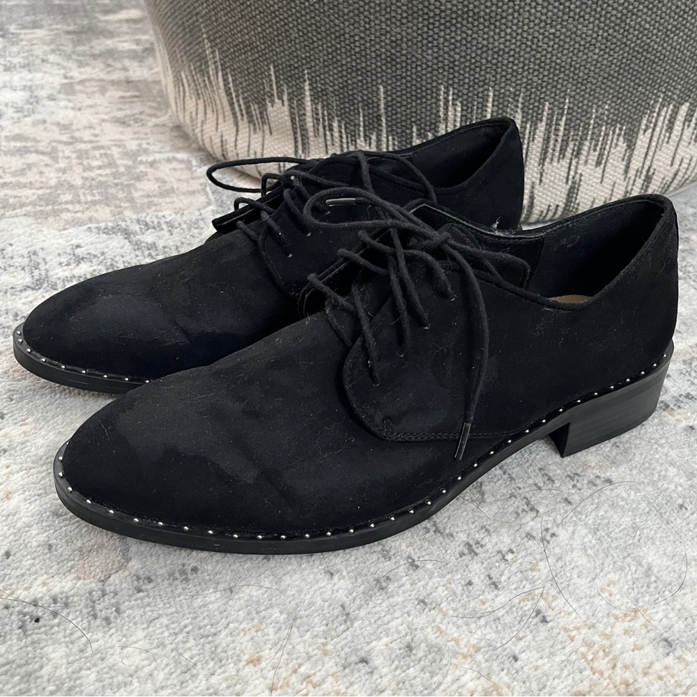 ESPRIT Tashia Lace Up Faux Suede Stud Detail Oxford Shoes Casual Dark Academia